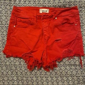 NWOT Red Tricot Denim Shorts